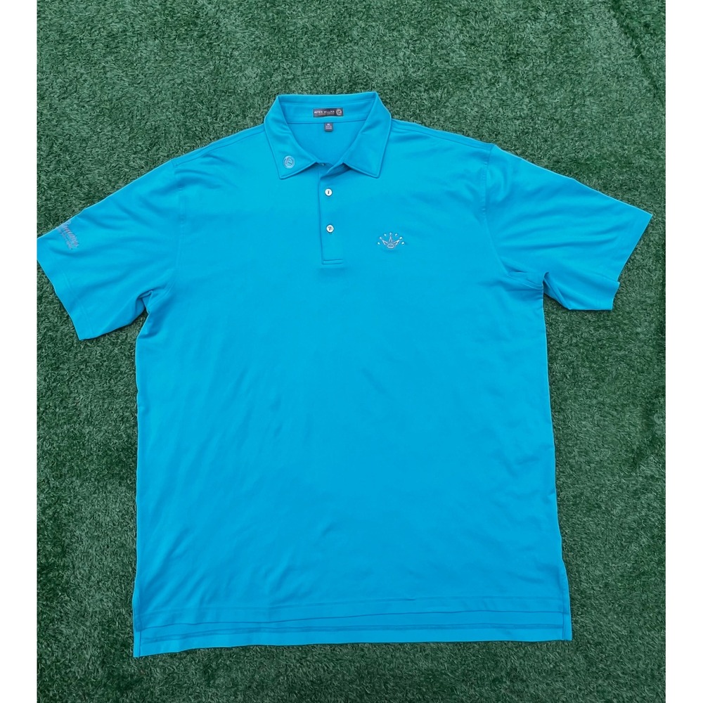 Peter Millar Scotty Cameron Golf Polo Shirt Mens XL Blue Summer Comfort Crown